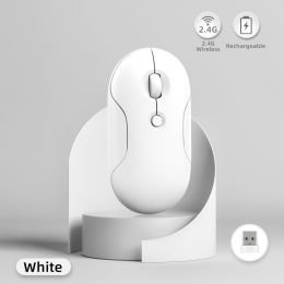 Silent Bluetooth Mouse For iPad Samsung Lenovo Android Windows iOS Tablet Macaron Wireless Mouse For Laptop Notebook Computer (Color: Wireless White)