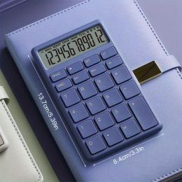 Stylish 12 Digit Battery-Powered Desktop Calculator with Easy-to-Press Big Buttons (Color: Blue)