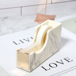 Add a Touch of Elegance to Your Desk with this 1-inch Rose Gold Tape Dispenser (Color: Golden)