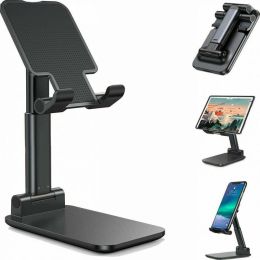 Universal Foldable Phone Tablet Holder Adjustable Bracket Desktop Stand (Style: A, Color: black)