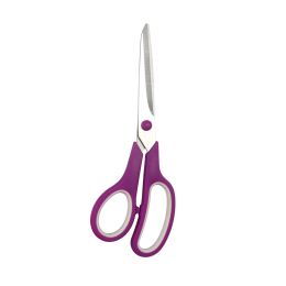 Stainless Steel Office Scissors, Multipurpose, Comfort Grip, Anti Skid Handle, Sharp Blade 8.2in/3.1in (Color: Purple)