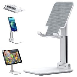 Universal Foldable Phone Tablet Holder Adjustable Bracket Desktop Stand (Style: A, Color: White)