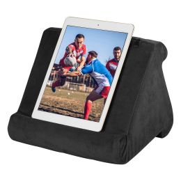 Multi-Angles Soft Tablet Stand Tablet Pillow for iPad Smartphones E-Readers Books Magazines (Color: black)