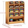 1pc Wooden Desk Organizer, Multi-Functional DIY Pen Holder, Pen Organizer For Desk, Desktop Stationary, Easy Assembly, Home Office Art Supplies Organi