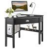 Household Corner Office Writing Desk With Pull-out Drawer and Shelf