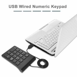 Small-size 2.4GHz Wireless Numeric Keypad Numpad 18 Keys Digital Keyboard for Accounting Teller Laptop Notebook Tablets (Ships From: China, Color: Wired)