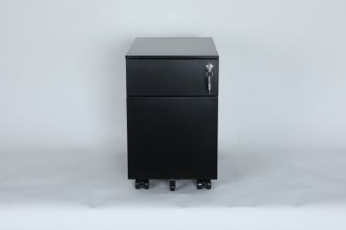 2 Drawer Mobile File Cabinet with Lock Metal Filing Cabinet for Legal/Letter/A4/F4 Size, Fully Assembled Include Wheels, Home/Office Design (Color: black)