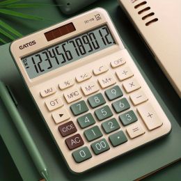 12-Digit Vintage Color Desk Calculator - Cute & Functional Financial Calculator for Home, Office & School! (Color: Green)