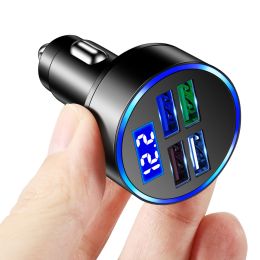 PD USB Car Charger Fast Charging Type C USB Phone Adapter in Car For iPhone 13 Pro Xiaomi Huawei Samsung Car Quick Charger (Ships From: China, Plug Type: 4U Black)