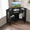 Household Corner Office Writing Desk With Pull-out Drawer and Shelf