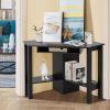 Household Corner Office Writing Desk With Pull-out Drawer and Shelf