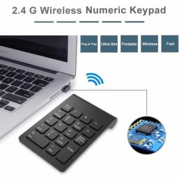 Small-size 2.4GHz Wireless Numeric Keypad Numpad 18 Keys Digital Keyboard for Accounting Teller Laptop Notebook Tablets (Ships From: China, Color: 2.4G wireless)