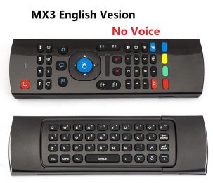 MX3 Pro Backlight 2.4G Wireless Keyboard Remote Control IR Learning Fly Air Mouse For X92 X96 Android TV Box (Ships From: China, Color: English no voice)