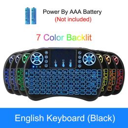 i8 Wireless Keyboard Russian English Hebrew Version i8+ 2.4GHz Air Mouse Touchpad Handheld for Android TV BOX Mini PC (Ships From: China, Color: English AAA Ver)