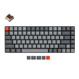 K3 D V2 Ultra-slim Wireless Mechanical Low Profile Keyboard Optical Hot-Swappable Switch White Backlit for Mac Windows (Ships From: China, Color: Brown Switches)