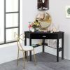 Household Corner Office Writing Desk With Pull-out Drawer and Shelf