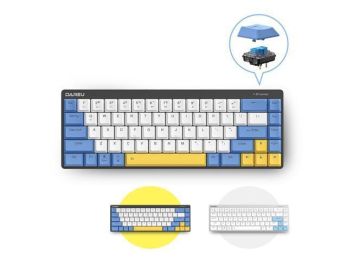 Dareu EK868 Low Profile Switch Mechanical Wireless Keyboard Bluetooth 5.1 Extra-Thin Rechargeable Gaming Keypads For 3 Devices (Switch: Blue)