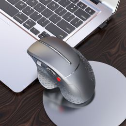 T32 Vertical Mouse 2.4Ghz Wireless Office Mouse ABS Material 6D Laptop Mice Computer Mouse PMW3212 3600DPI Adjustable (Color: T32GY)