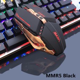 Professional gamer Gaming Mouse 8D 3200DPI Adjustable Wired Optical LED Computer Mice USB Cable Mouse for laptop PC (Ships From: China, Color: MMR5 black)