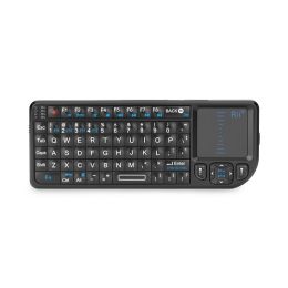 Rii K01V3 Mini Wireless Keyboard with Backlight Laser Pointer Multimedia For TV, Computer (Black: US)