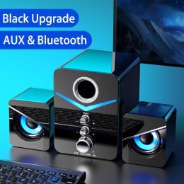 Home Theater System Caixa De Som PC Bass Subwoofer Bluetooth Speaker Computer Speakers Music Boombox Desktop Laptop Altavoces TV (Woofer Size/Full-Range Size: 1.5", Color: Black Bluetooth)