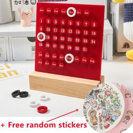 Cute & Reusable Acrylic Desk Calendar - 8 Colors, Unlimited Years, DIY Decorations - Perfect Office Desk Decor & Countdown Reminder Planner! (Color: Red)