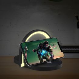 3-in-1 Night Light, Wireless Charger & Smartphone Stand (Color: black)