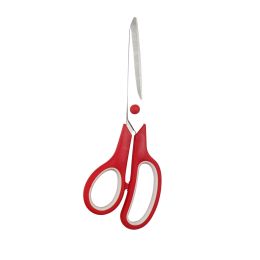 Stainless Steel Office Scissors, Multipurpose, Comfort Grip, Anti Skid Handle, Sharp Blade 8.2in/3.1in (Color: Red)