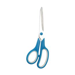 Stainless Steel Office Scissors, Multipurpose, Comfort Grip, Anti Skid Handle, Sharp Blade 8.2in/3.1in (Color: Blue)