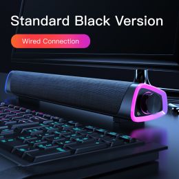 4D Computer Speaker Bar Stereo Sound Subwoofer Bluetooth Speaker For Macbook Laptop Notebook PC Music Player Wired Loudspeaker (Color: Wired Speaker)