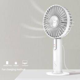 Portable Handheld Fan USB Rechargeable Battery Adjustable Three-block Wind Speed Cooling Desk Fan; Outdoor Travel Magic (Color: White)