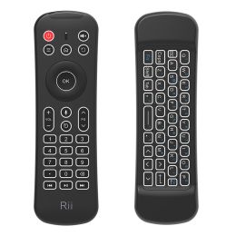 Rii MX6 2.4G Mini Wireless Keyboard Remote Control for Computer, TV, Android Set Top Box (Black: US)